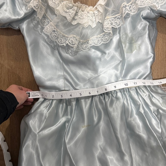 Vintage baby blue silk dress - Picture 14 of 15